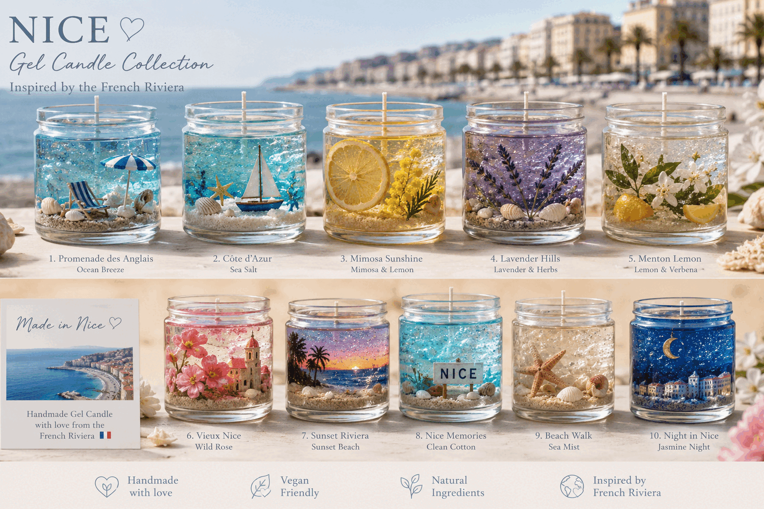 Nice Riviera gel candle collection